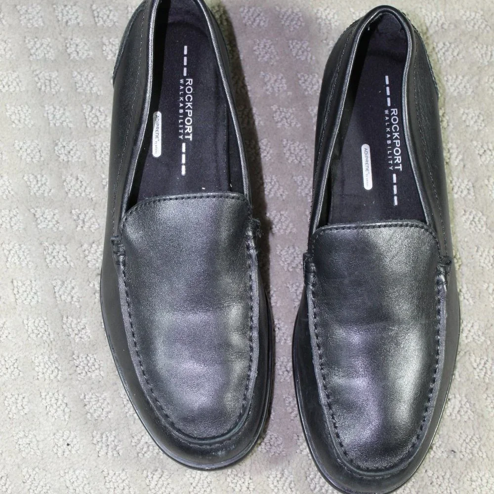 Rockport Size 8.5 Black Walkability Adiprene by Adidas Loafers - LIKE NEW